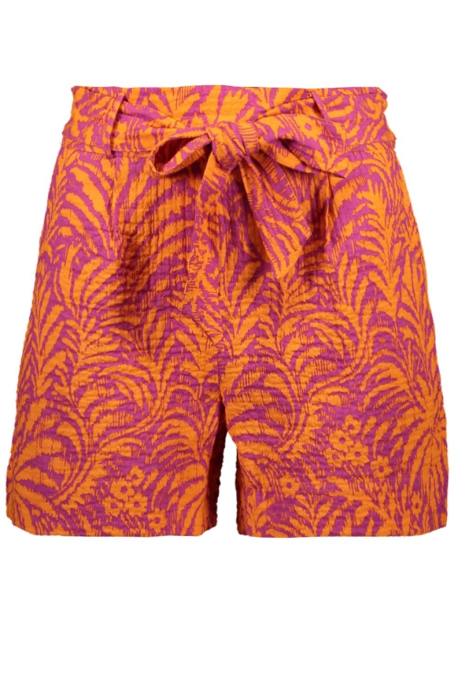 GESTRUCTUREERDE KORTE BROEK 51246 20 Cassis/Orange